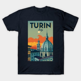 A Vintage Travel Art of Turin - Italy T-Shirt